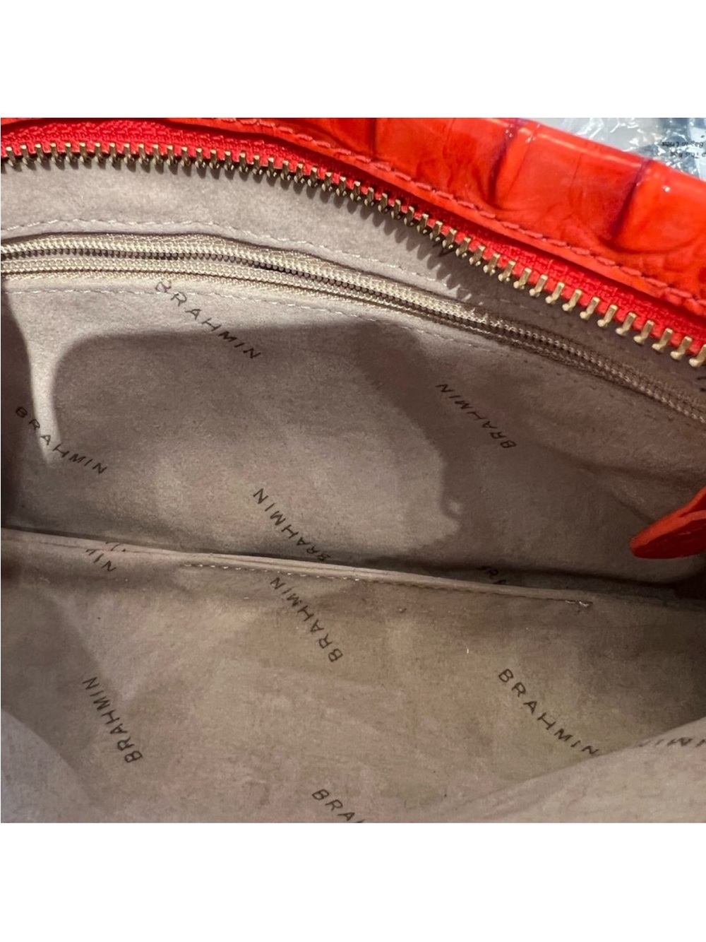 Orange Croc-Embossed Wristlet Clutch - Women's Bag - Picture 5 of 5